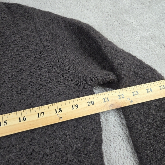 Manguun Alpaca Wool Blend Duster Cardigan Womens XL Brown Button Front Academia - Picture 4 of 7